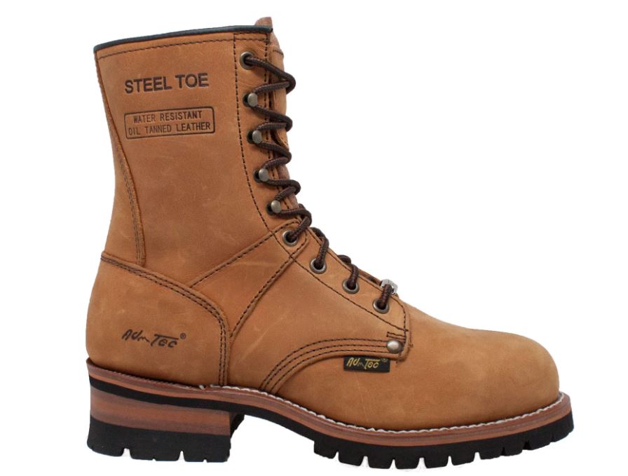 Le Bos Ad Tec Brown Steel Toe Waterproof Men's Logger Work Boots 1740
