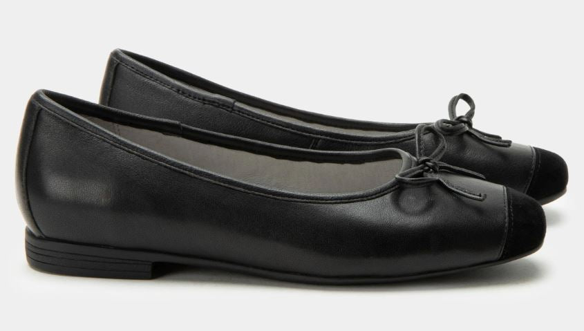 Le Bos Alegria Black Talya Women's Leather Dress Ballet Flats TAL-601