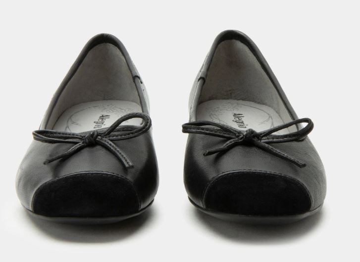 Le Bos Alegria Black Talya Women's Leather Dress Ballet Flats TAL-601