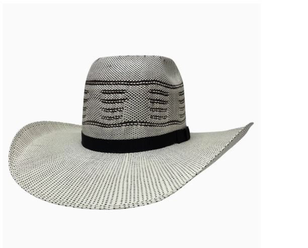 Le Bos American Hat Makers Neutral Bicolor Trail Boss Men's Open Crown Bangora Straw Hat 4-MH TRAIL BOSS