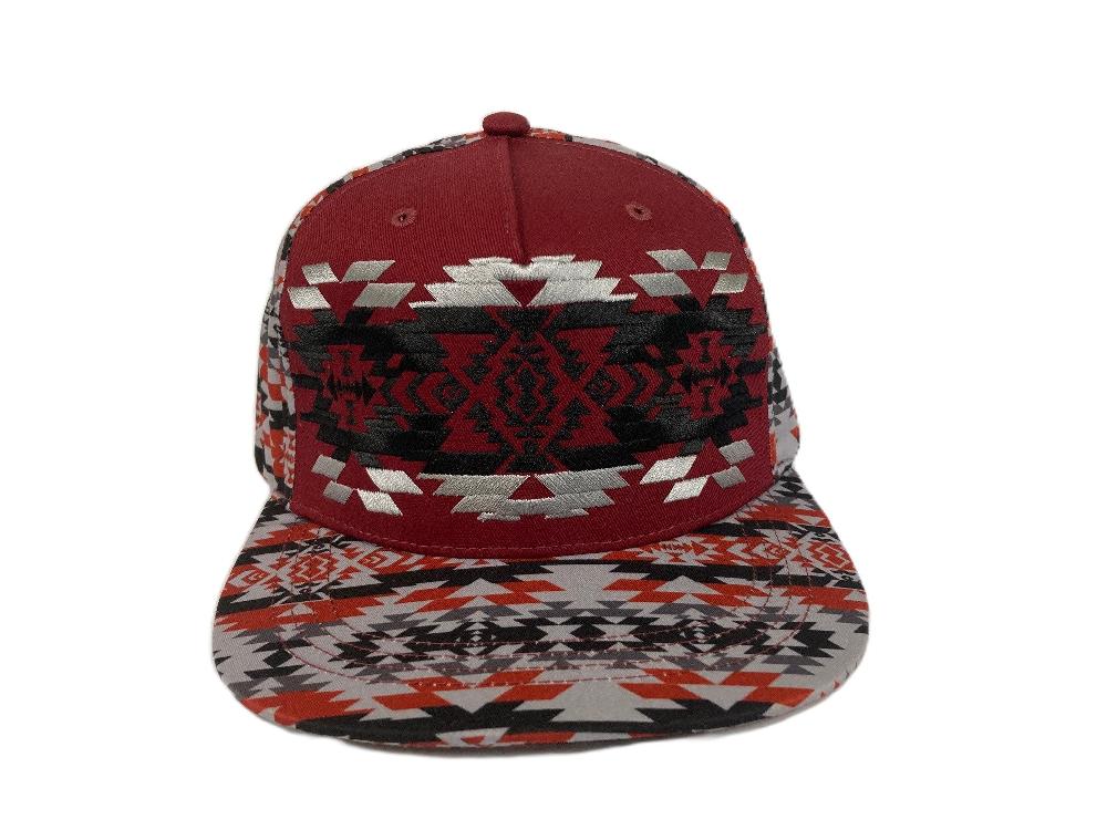 le bos American West Burgundy/Grey Chief Embroidery Trucker Cap 6003B