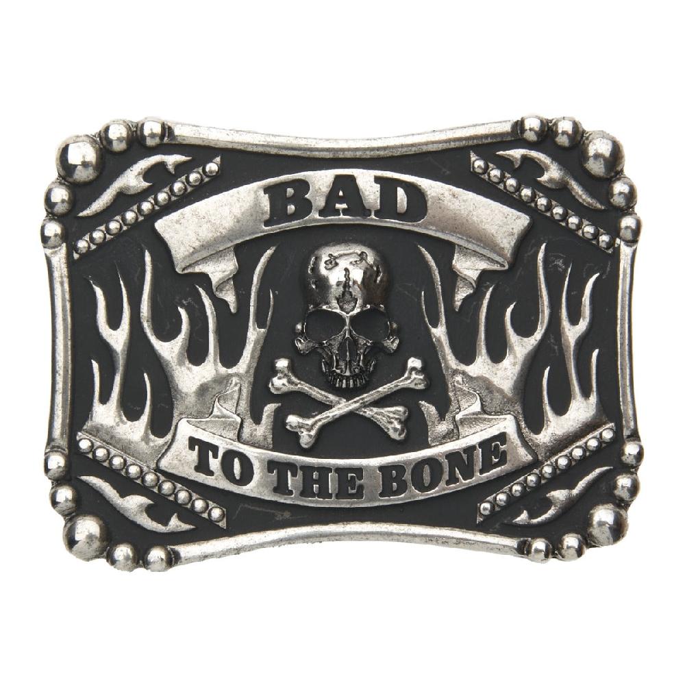 le bos Andwest Antique Silver color Bad to the Bone Buckle 554