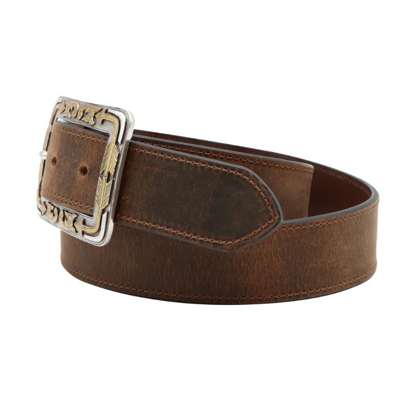 Le Bos Andwest Brown 1 1/2 Inch Boxed Arrow Men's Buckle Belt BLT249-26