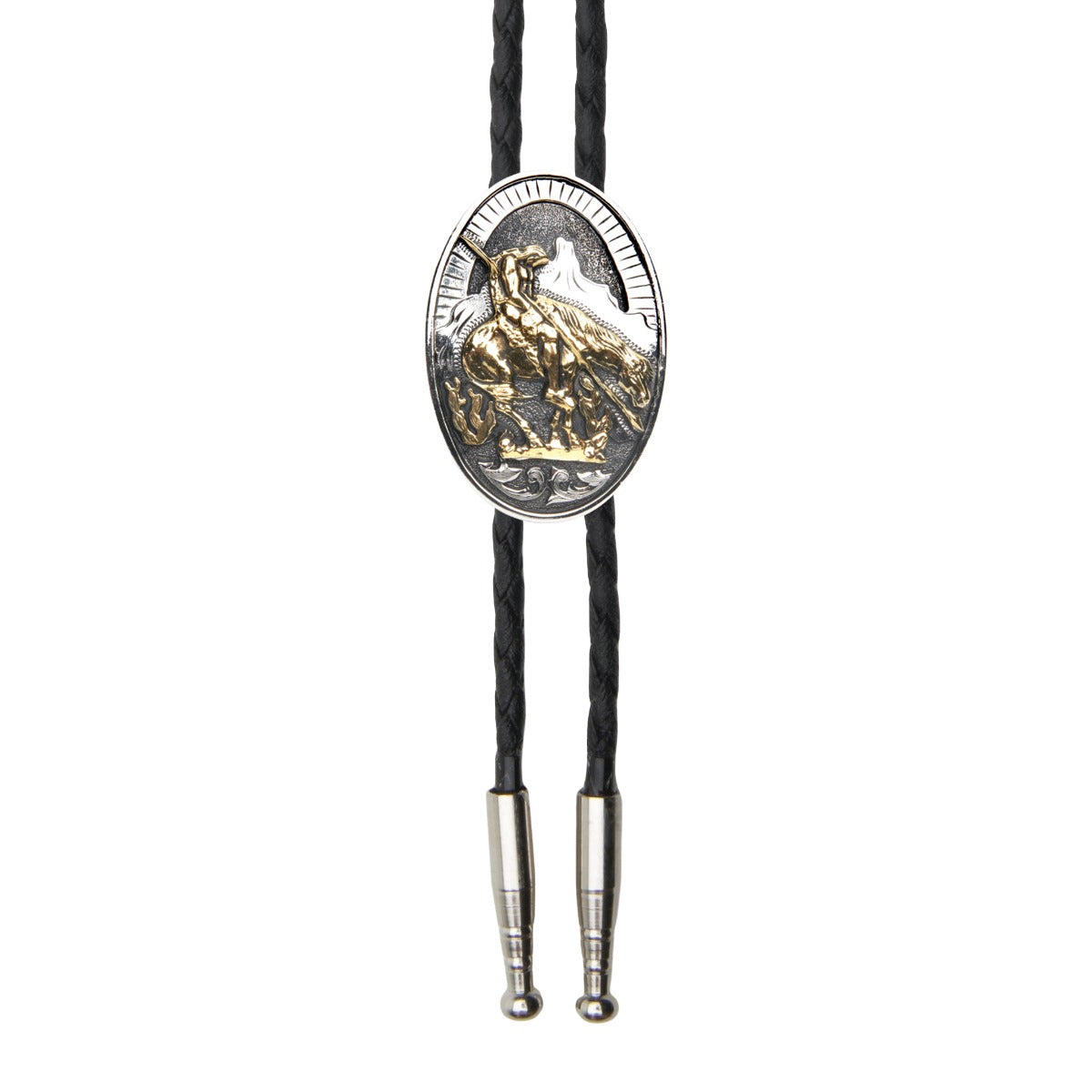 le bos AndWest Two-Toned End of Trail Bolo Tie BOL122