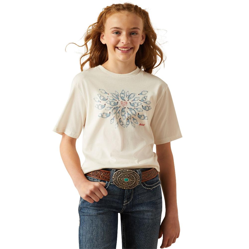 le bos Ariat Antique White Chicken Love Girls' T-Shirt 10058864