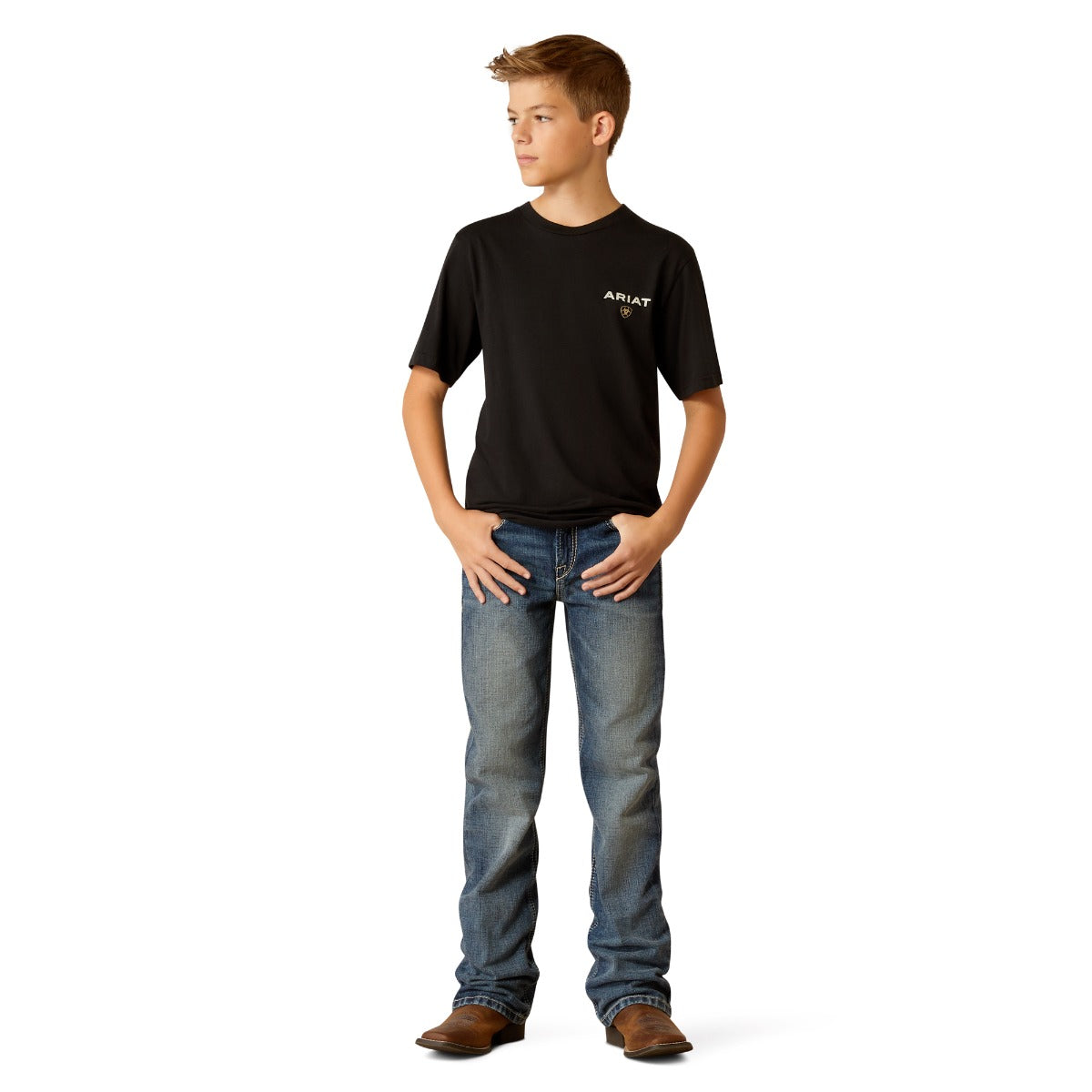 Le Bos Ariat Black American Rancher Boys' T-Shirt 10052039