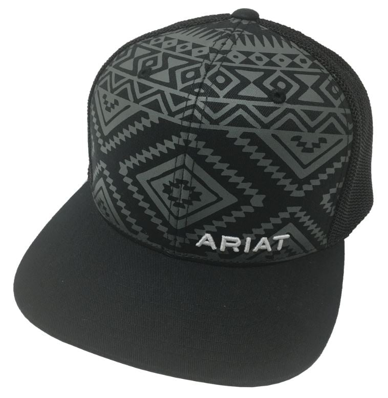 le bos Ariat Black Aztec Pattern Boys Youth Cap A300081601
