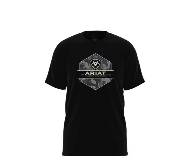 le bos Ariat Black Camo Badge Boys T-Shirt 10042805
