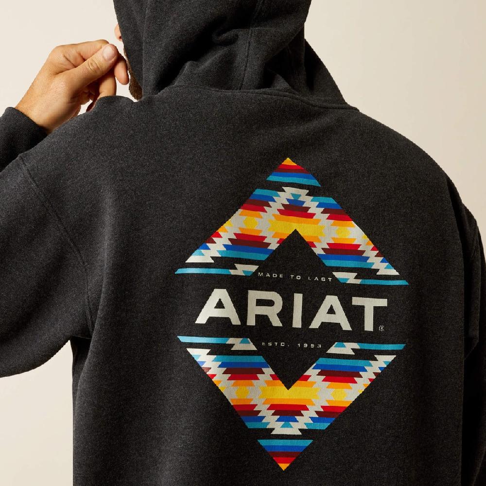 Le Bos Ariat Black Heather Diamond Canyan Men's Hoodie 10052007