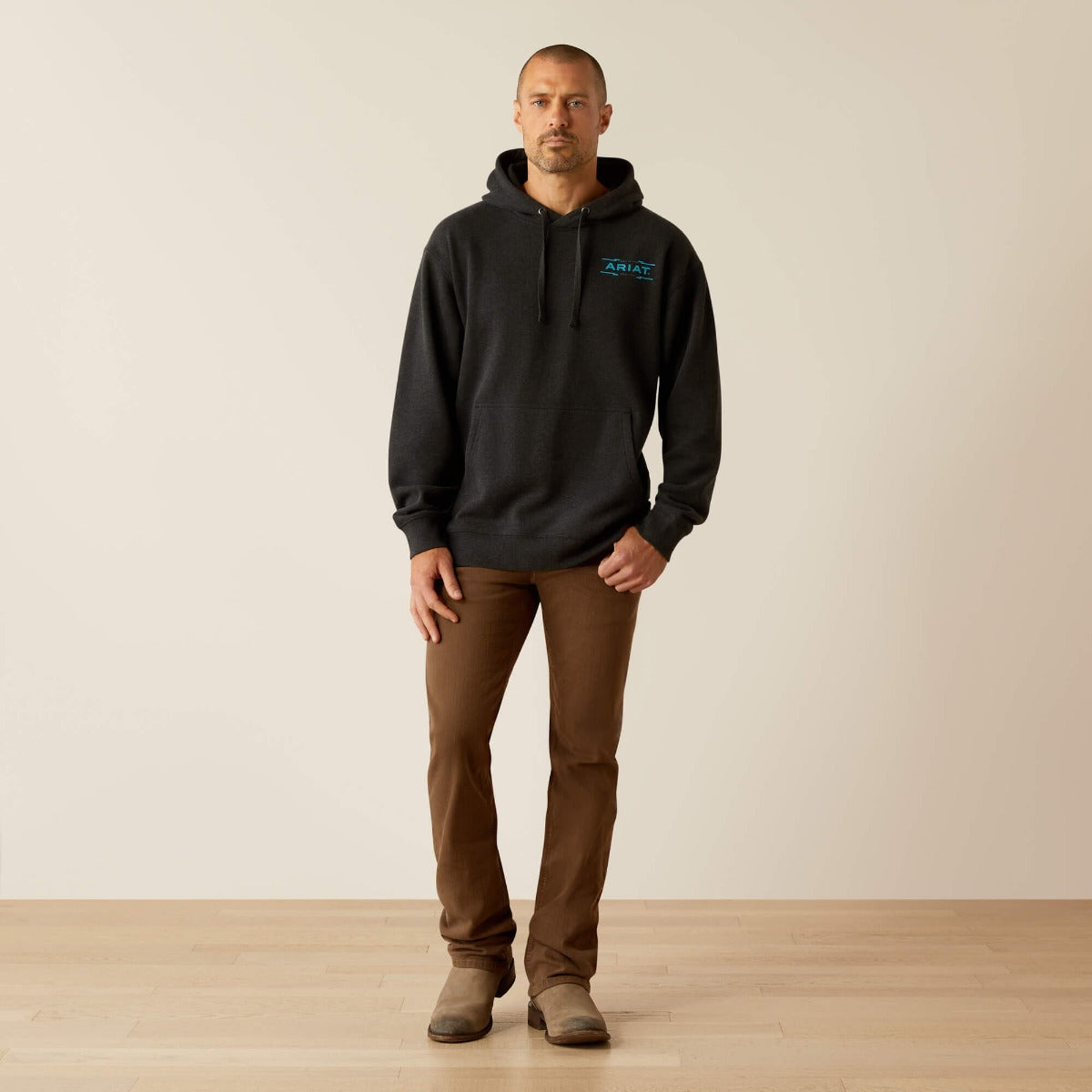 Le Bos Ariat Black Heather Diamond Canyan Men's Hoodie 10052007