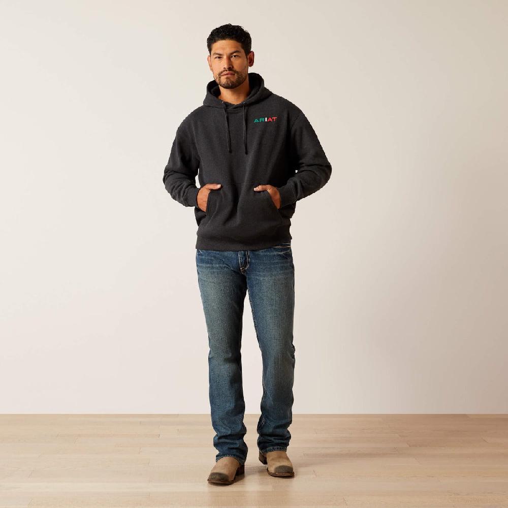 Le Bos Ariat Black Mexico Flag Lookup Men's Hoodie 10051998