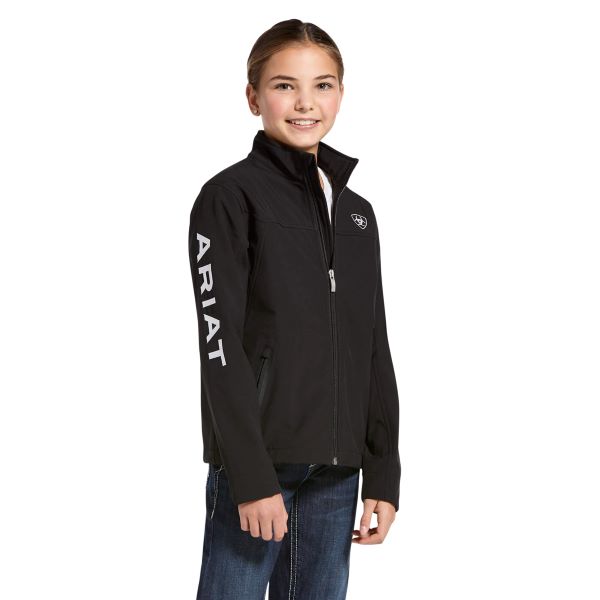 le bos Ariat Black New Team Softshell Kids Jacket 10028657