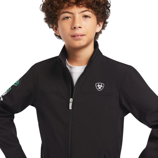 Le Bos Ariat Black New Team Softshell MEXICO Kids Jacket 10036550