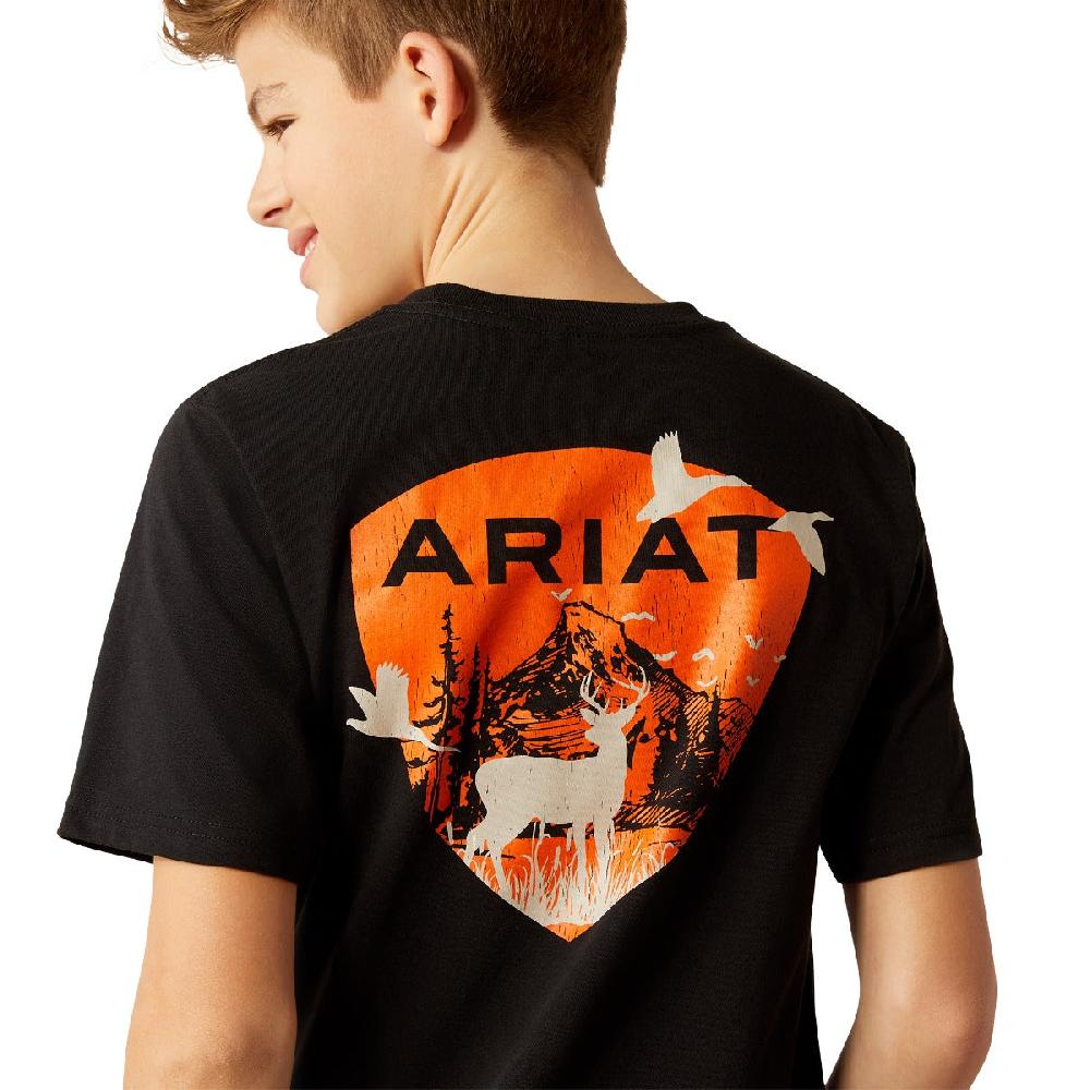 le bos Ariat Black Outdoor Game Kids Short Sleeve T-Shirt 10054012