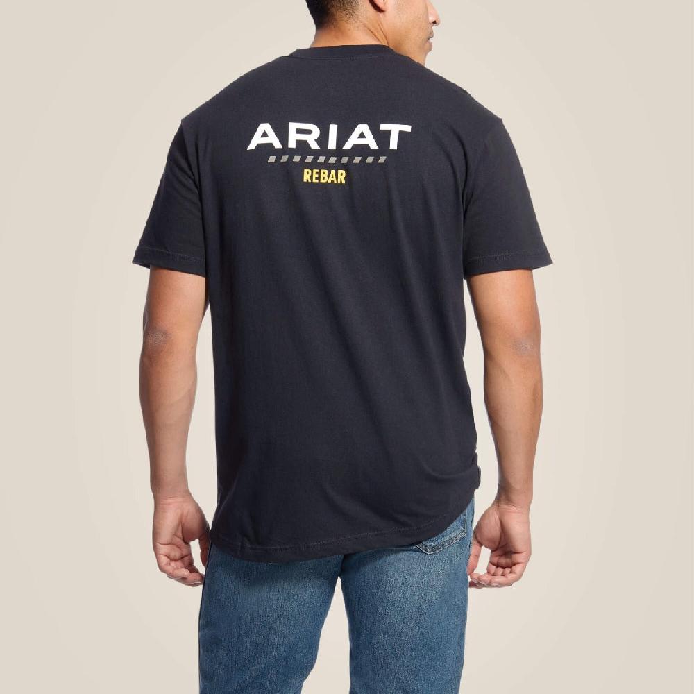Le Bos Ariat Black Rebar Cotton Strong Logo Men's Short Sleeve T-Shirt 10025405