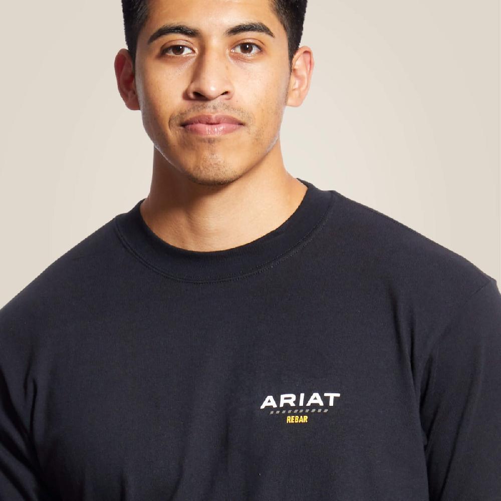 Le Bos Ariat Black Rebar Cotton Strong Logo Men's Short Sleeve T-Shirt 10025405