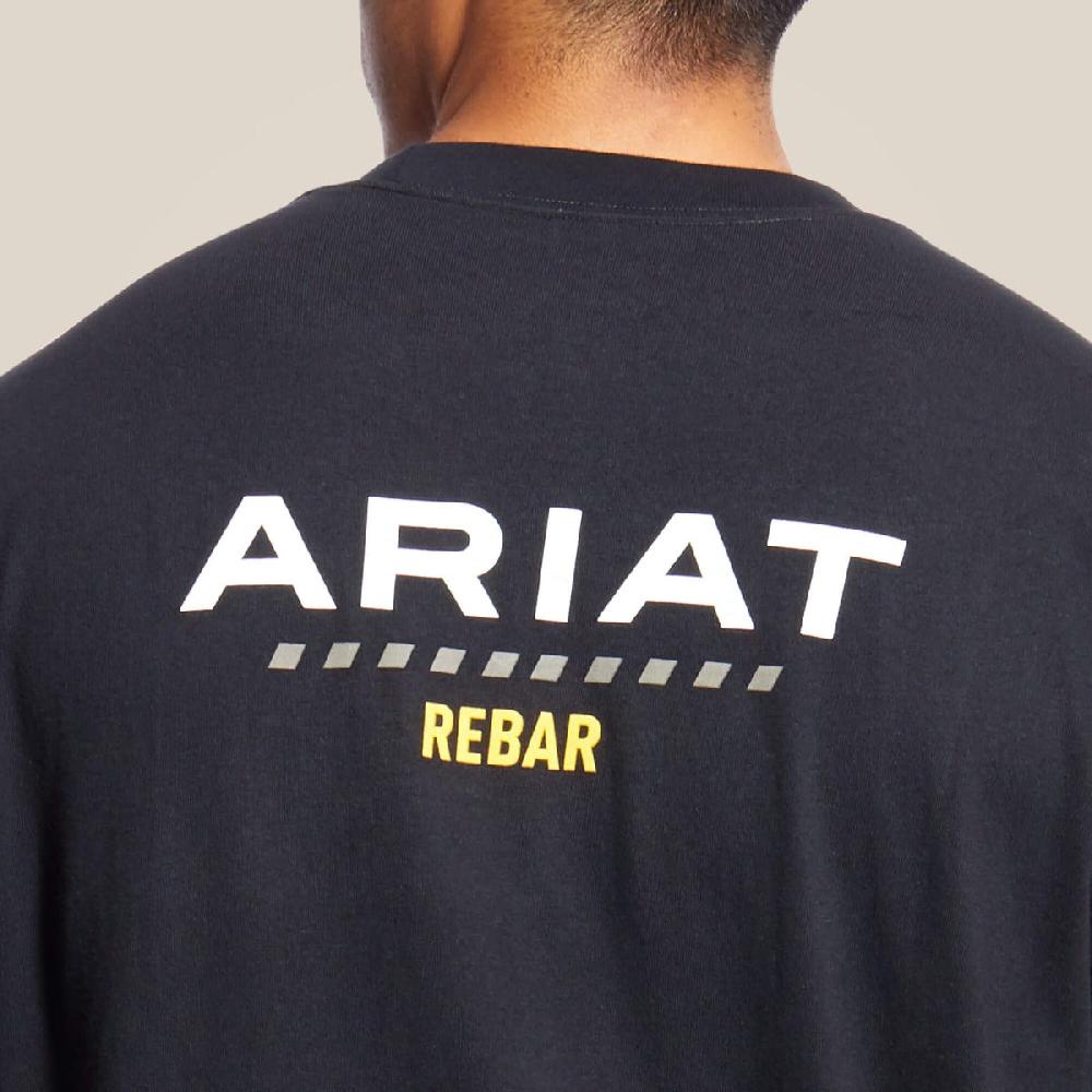 Le Bos Ariat Black Rebar Cotton Strong Logo Men's Short Sleeve T-Shirt 10025405