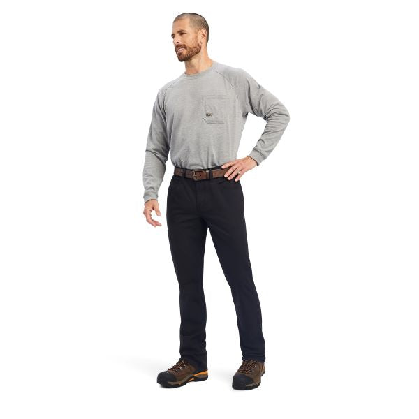 Le Bos Ariat Black Rebar M4 Relaxed DuraStretch Made Tough Men's Stackable Straight Leg Pants 10041083