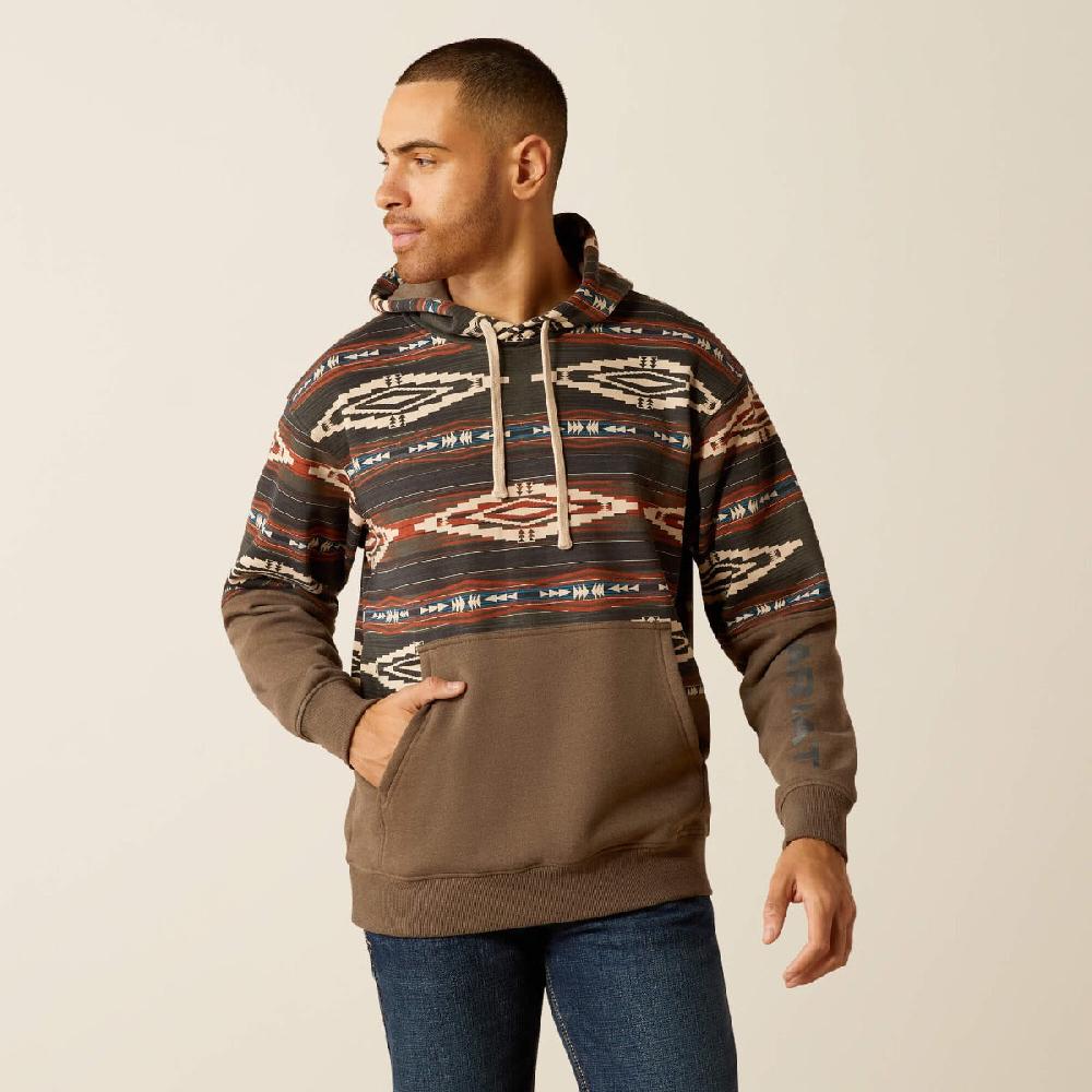 le bos Ariat Blue Color Block Men's Hoodie 10052452