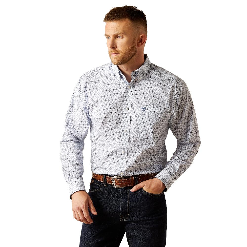 le bos Ariat Blue Wrinkle Free Danny Men's Collared Longsleeve Button Front Shirt 10058952
