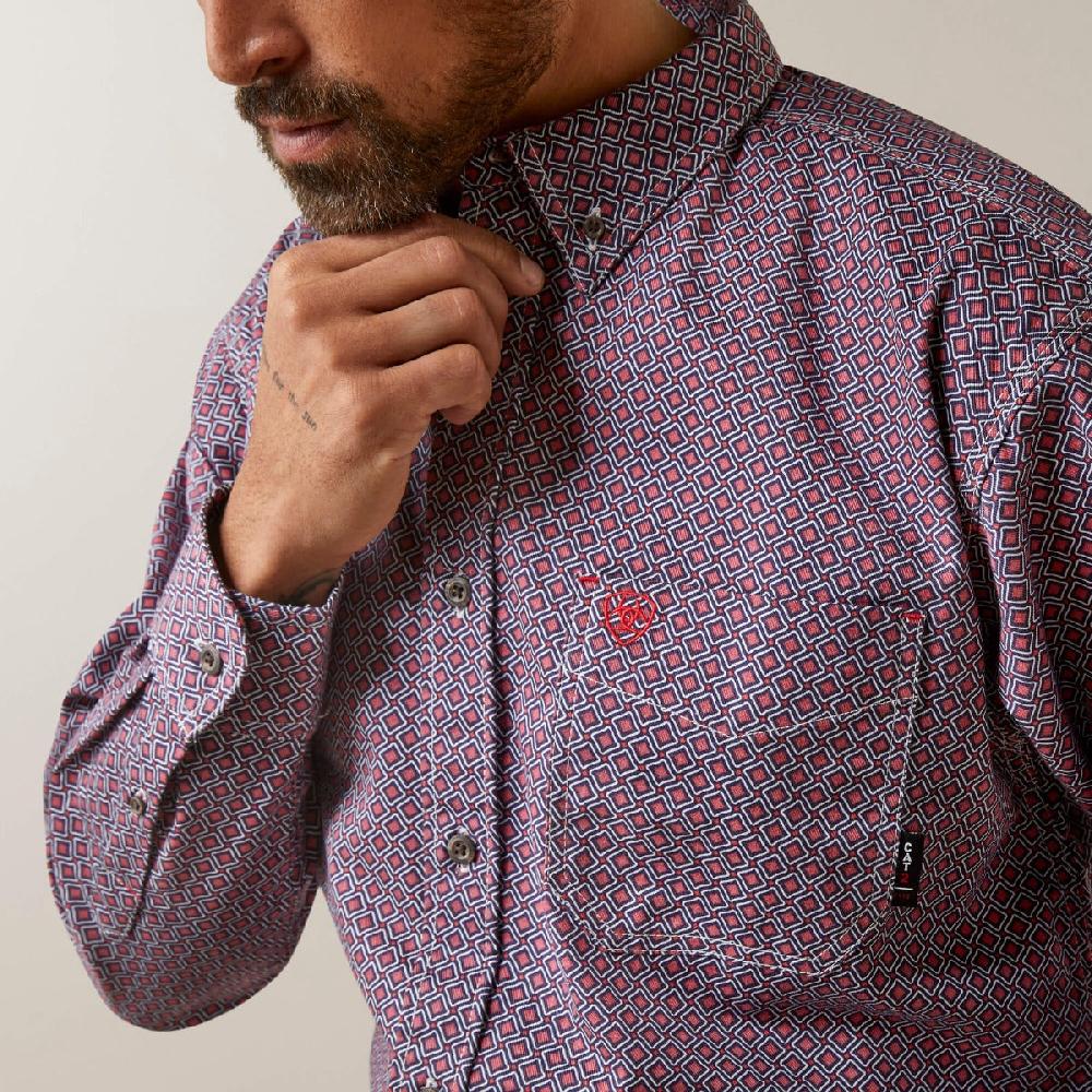 Le Bos Ariat Brick Red FR Ranger Logo Men's Work Shirt 10046539