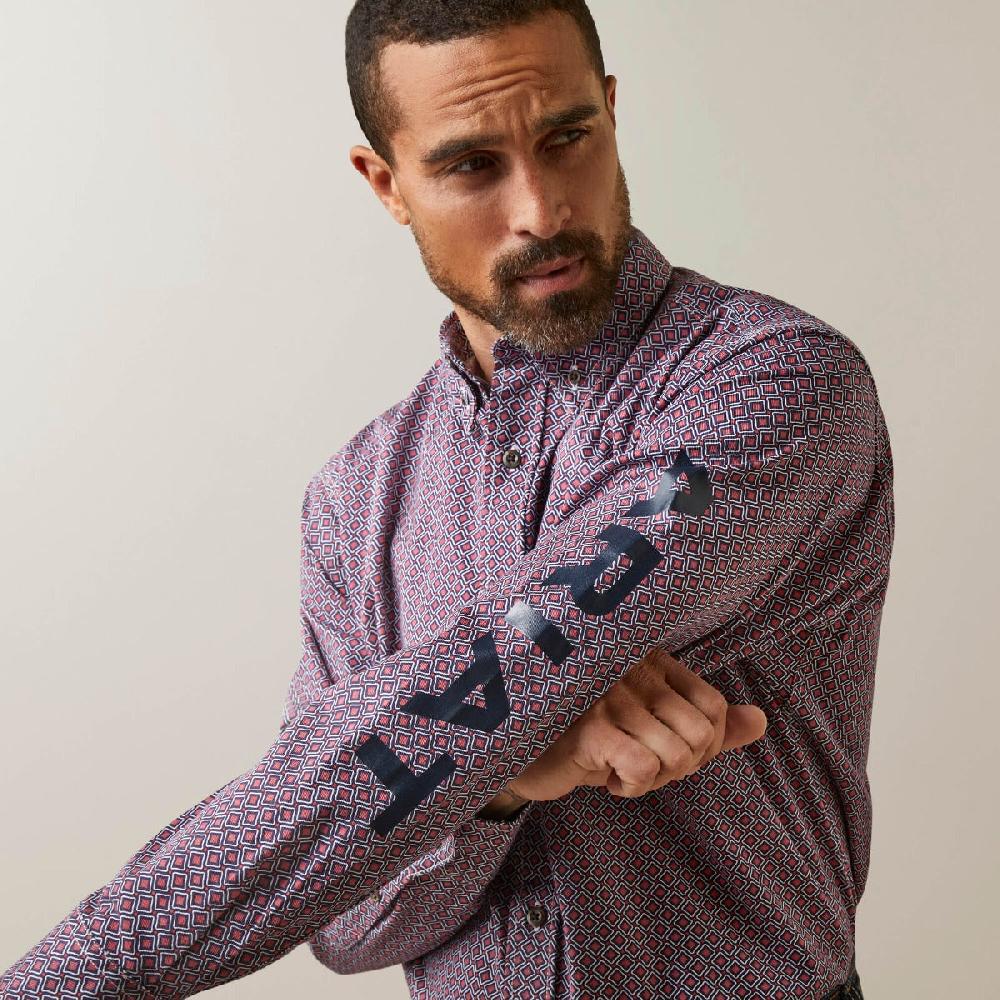 le bos Ariat Brick Red FR Ranger Logo Men's Work Shirt 10046539