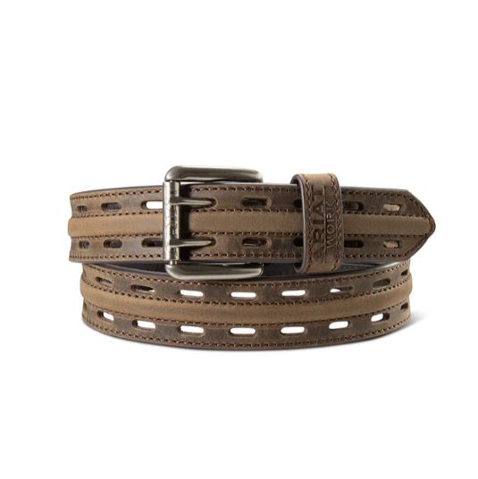 le bos Ariat Brown Double Hole Adjustment Men's Work Belt A1700702