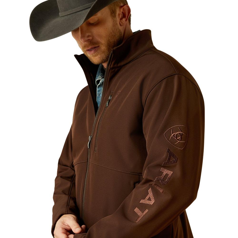 le bos Ariat Brown Softshell Logo Men's Jacket 10062585 le bos Ariat Brown Softshell Logo Men's Jacket 10062585