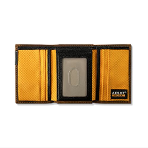Le Bos Ariat Brown Work Trifold Men's Wallet With RFID Blocking Technology A3400002