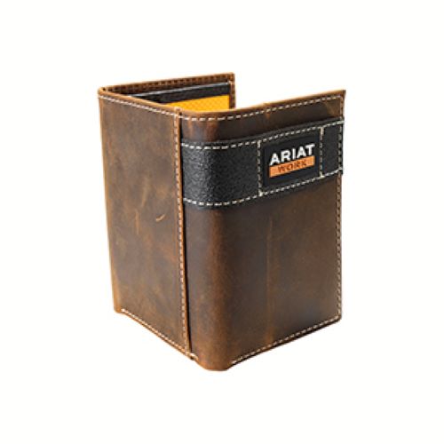 Le Bos Ariat Brown Work Trifold Men's Wallet With RFID Blocking Technology A3400002