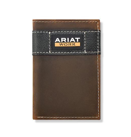 le bos Ariat Brown Work Trifold Men's Wallet with RFID Blocking Technology A3400002