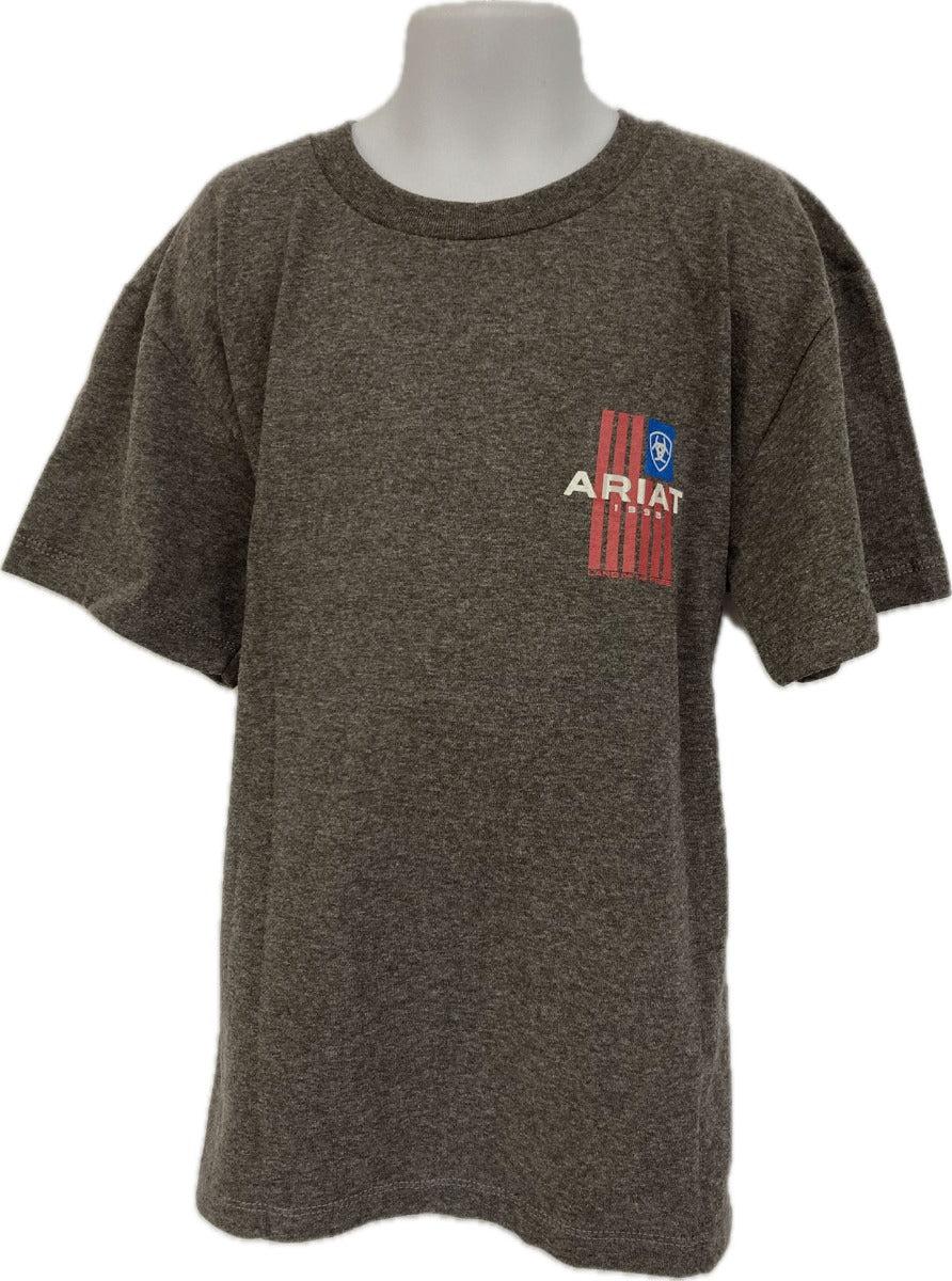 Le Bos Ariat Charcoal Heather Land Of The Free Boys' Graphic T-Shirt 10042808