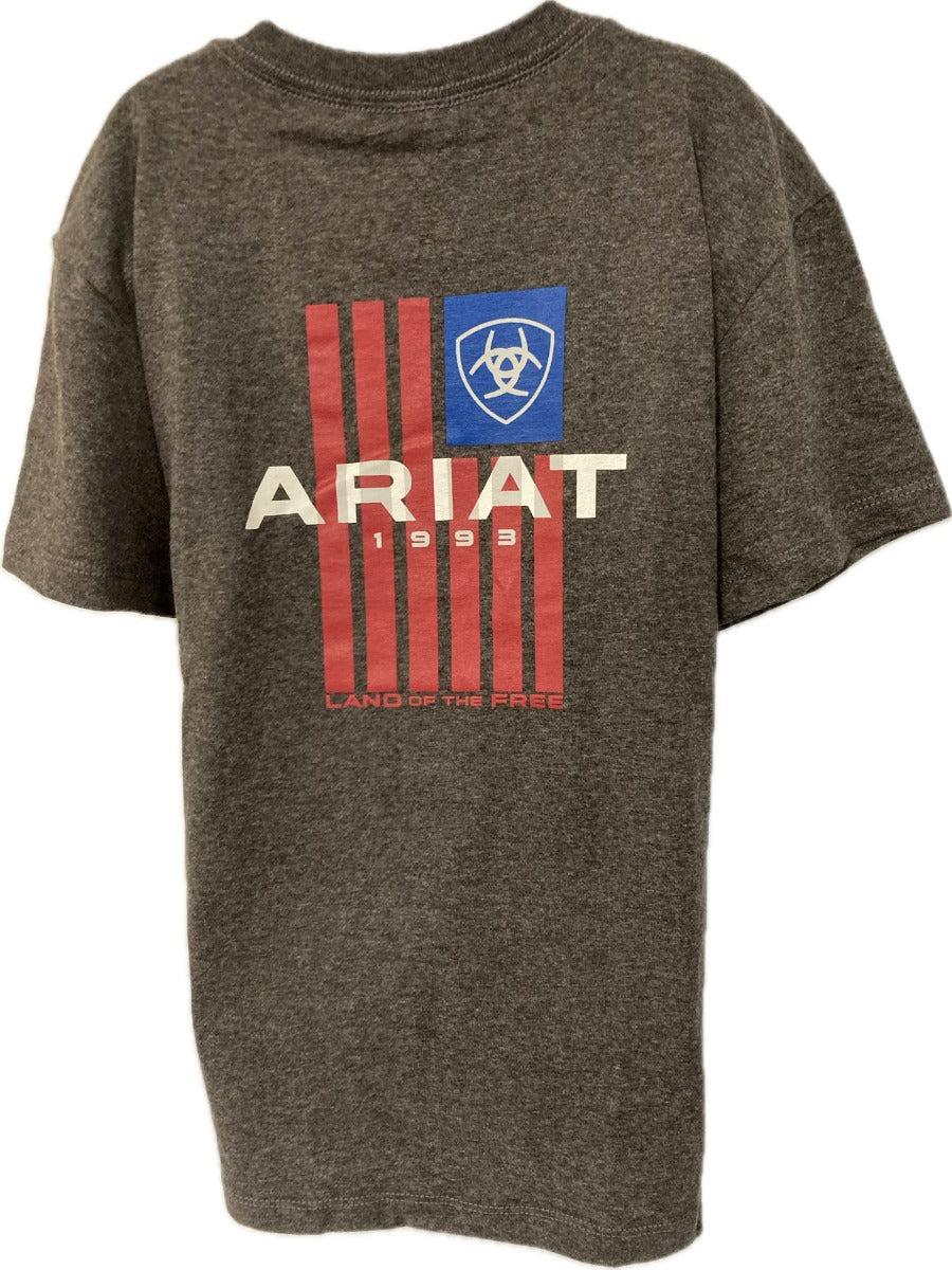 le bos Ariat Charcoal Heather Land of the Free Boys' Graphic T-Shirt 10042808