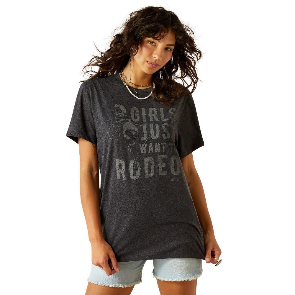 le bos Ariat Charcoal Heather Rodeo Women's T-Shirt 10058879