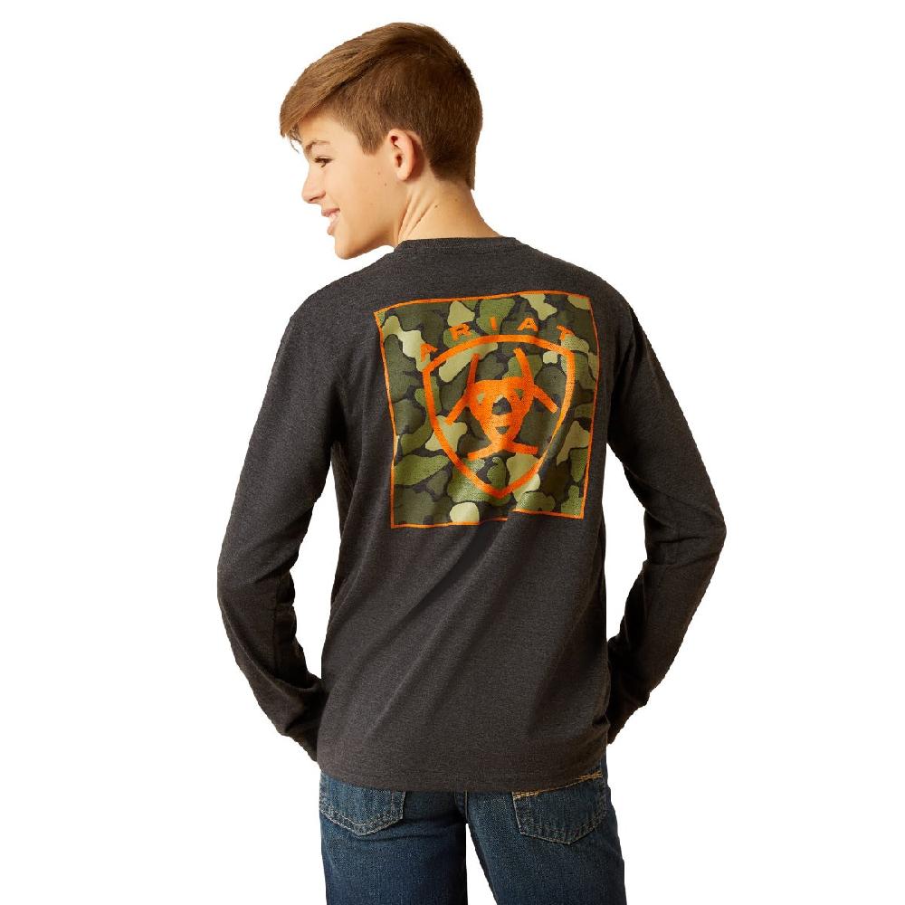 le bos Ariat Charcoal Heather Wetlands Nature Kids Long Sleeve T-Shirt 10054008