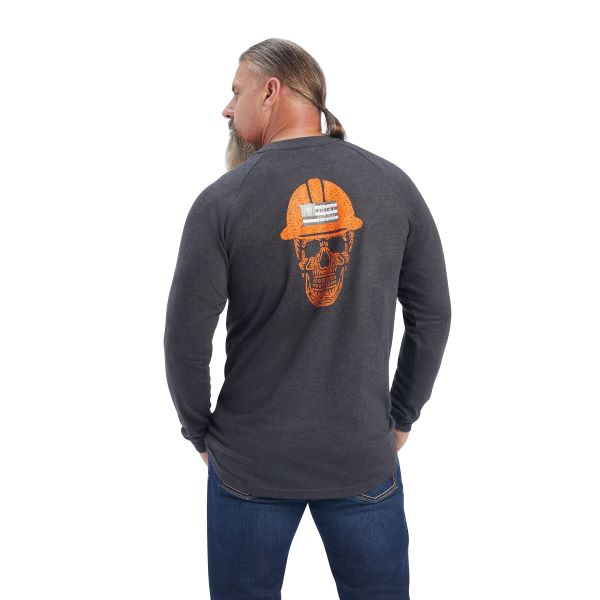 le bos Ariat Charcoal Rebar Roughneck Skull Men's Graphic Tee Shirt 10041588