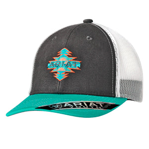 le bos Ariat Charcoal with Aztec Design Youth Cap 1519006