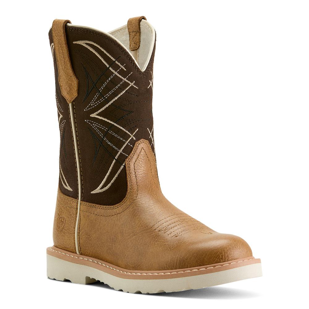 le bos Ariat Cottage/Aged Bark Suede Activate Round Toe Kids' Western Boots 10063826