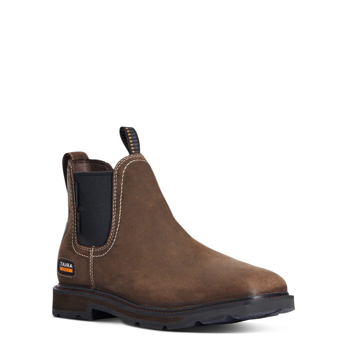 le bos Ariat Dark Brown Groundbreaker Chelsea Men's Wide Square Toe Waterproof Steel Toe Work Boot 10034148