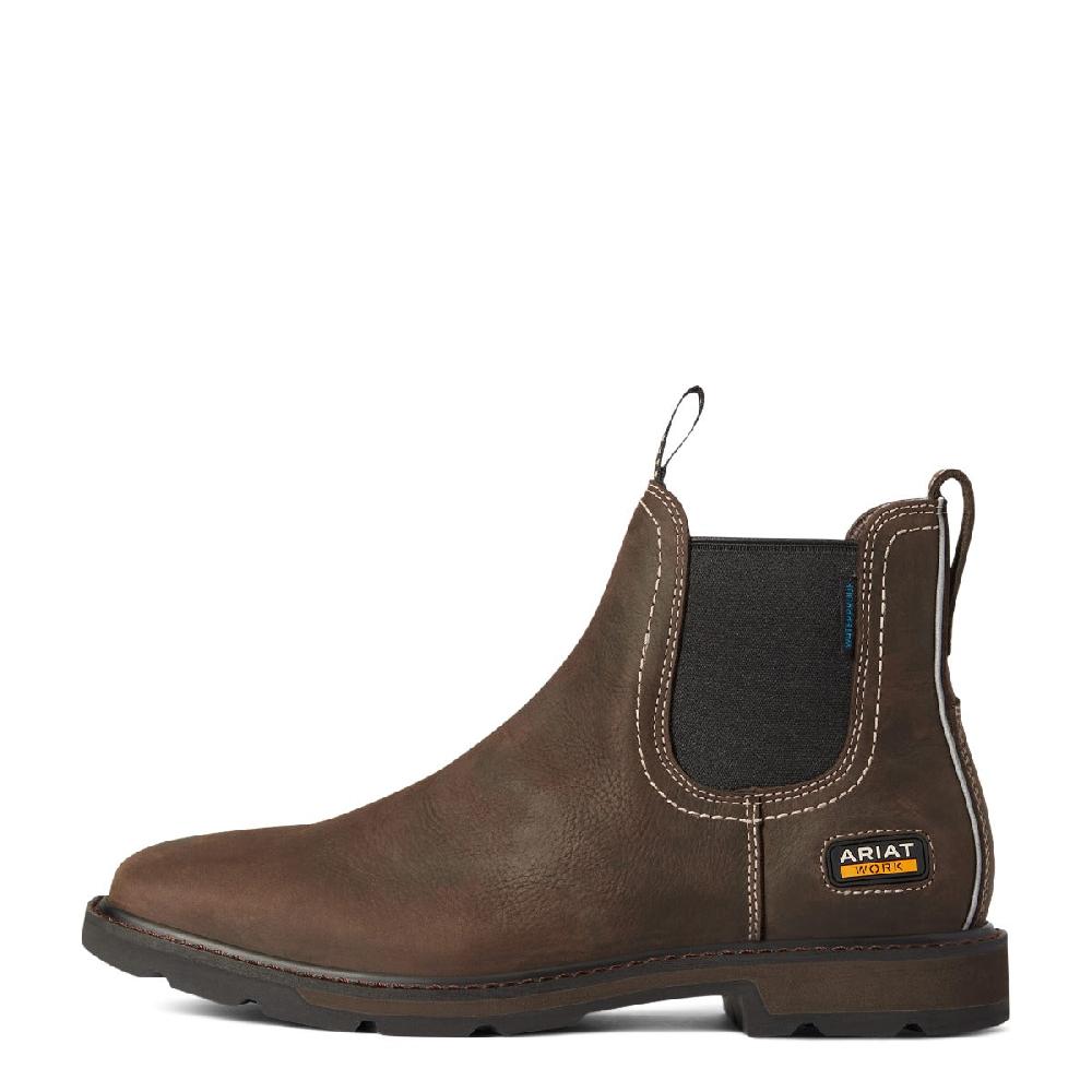 Le Bos Ariat Dark Brown Groundbreaker Chelsea Wide Square Toe Men's Waterproof Work Boots 10038324