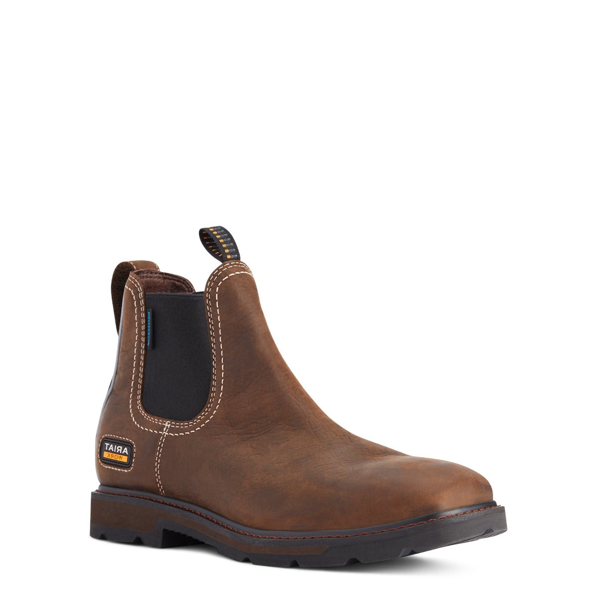 le bos Ariat Dark Brown Groundbreaker Chelsea Wide Square Toe Men's Waterproof Work Boots 10038324