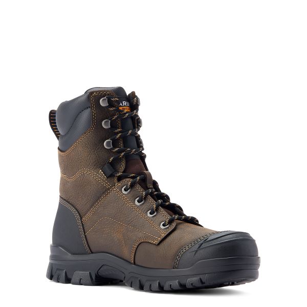 Le Bos Ariat Dark Brown Treadfast 8 Inch Men's Waterproof Work Boots 10042484