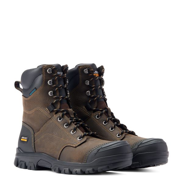 Le Bos Ariat Dark Brown Treadfast 8 Inch Men's Waterproof Work Boots 10042484
