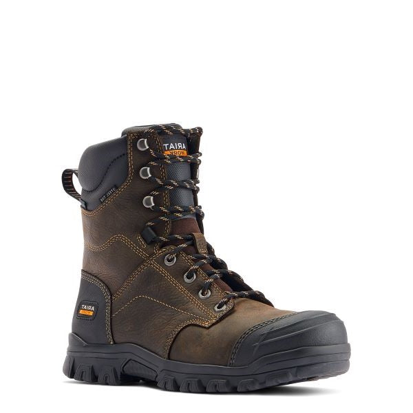 le bos Ariat Dark Brown Treadfast Steel Toe 8 inch Waterproof Men's Work Boots 10042496