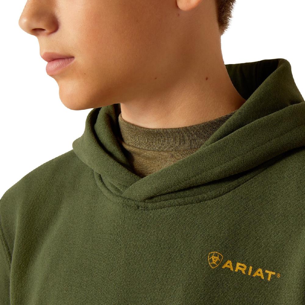 Le Bos Ariat Dark Green Barbwire Kids' Skull Hoodie 10052393