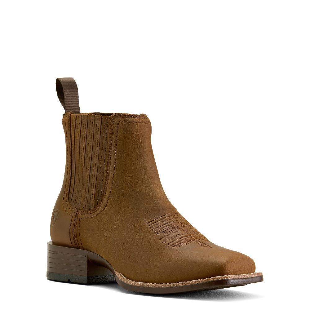 le bos Ariat Distressed Brown Booker Women's Chelsea Wide Square Toe Western Boots 10063973