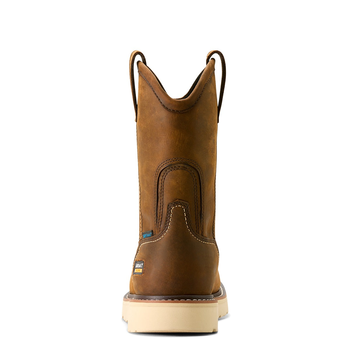 Le Bos Ariat Distressed Brown Rebar Wedge Pull-On H2O Work Boots 10053612