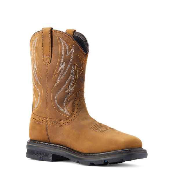 Le Bos Ariat Distressed Brown Sierra Shock Shield Waterproof Steel Toe Men's Work Boots 10044544