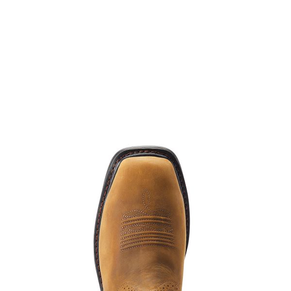 Le Bos Ariat Distressed Brown Sierra Shock Shield Waterproof Steel Toe Men's Work Boots 10044544