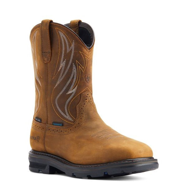 le bos Ariat Distressed Brown Sierra Shock Shield Waterproof Steel Toe Men's Work Boots 10044544